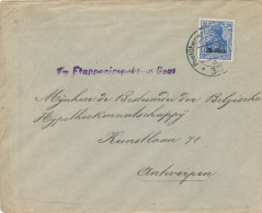 613/21 - Lettre TP Germania Annulé Censure Etapes 33 En 1918 - Censure Bancaire GENT - Origine ST MARTENS LEERNE - OC26/37 Zonas Iniciales