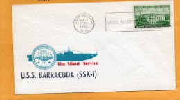 USS Barracuda SSK-1 Submarine 1956 Cover - Submarinos