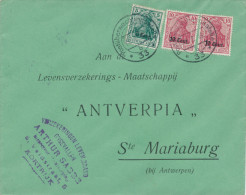 618/21 - Lettre TP Germania Annulés Censure Etapes 33 En 1918 - Cachet Assureur Sabbe à KORTRIJK - OC26/37 Territoire Des Etapes