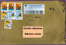 Enveloppe Brésil Courrier Recommandé Avec 7 Timbres: Cordonnier, Facteur La Poste, Sedex - Covers & Documents