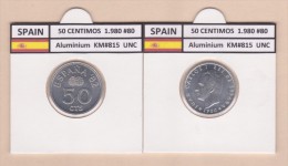 SPANIEN   50 Céntimos 1.980 #80  Aluminium  KM#815   Uncirculated     T-DL-9363 Ale. - 50 Centimos