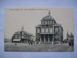 Ma Réf: 73-16-7.              SAINT-GHISLAIN   La Grand'Place Et L'Hôtel De Ville. - Saint-Ghislain