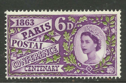 GB 1963 QE2 6d Paris Conference MM Phosphor SG 636p.....( M109 ) - Unused Stamps