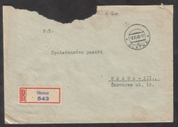 C01097 - Czechoslovakia (1945) Blatna ("nationalized" Postage Postmark - German Text Removed!), Paid In Cash - Covers & Documents