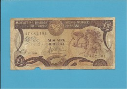 CYPRUS - 1 POUND ( BIR LIRA ) - 01.11.1989 - P 53a - Zypern