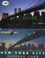 CARTES PREPAYEES ETATS-UNIS   20$  NEW-YORK CITY   Tours,Towers/Pont ,Bridge  (lot De 2)  ***** - Autres & Non Classés