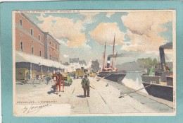 LA BELGIQUE PITTORESQUE - ILLUSTRATEUR ( 43-48 ) -  BRUXELLES - L' ENTREPOT - 1906  -  TRES BELLE CARTE PRECURSEUR - - Transport (sea) - Harbour