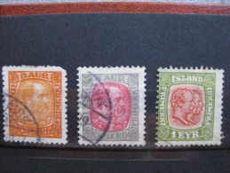 Timbres Islande : 1902  YT N° 34  35  47 - Gebraucht