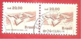 BRASILE - BRASIL COPPIA USATO - 1987 - Brazilian Heritage - Fortezza - 20 Crusado - RHM BR 651 - Usados