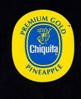 # PINEAPPLE CHIQUITA PREMIUM Type 1 Size 7 Fruit Tag Balise Etiqueta Anhanger Costa Rica Ananas Pina - Fruits Et Légumes