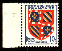 FRANCE  1949  -  Y&T 834 -  Armoiries De Bourgogne  - NEUF** Bord De Feuille - 1941-66 Coat Of Arms And Heraldry