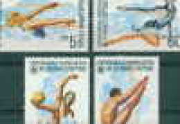 3421a Bulgaria 1985 Swimming Championships ERROR SYNCHRONIZED SWIMMING** MNH/ BUTTERFLY STROKE , WATER POLO , DIVING , - Wasserball