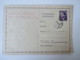 Ganzsache Böhmen Und Mähren Krüppelanstalt Brünn-Königsfeld 2.11.1944 Echt Gelaufen Nach Wien! - Lettres & Documents