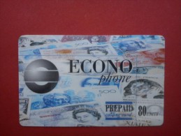 Econo Phone 80 Units Bank Note With Sticker 0800/10412 See 2 Photo´s Used Rare - [2] Tarjetas Móviles, Recargos & Prepagadas
