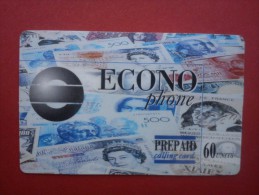 Econo Phone 60 Units Bank Note With Sticker 0800 10412 See 2 Photo´s Used Rare - Cartes GSM, Recharges & Prépayées