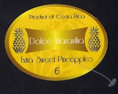 # PINEAPPLE DOLCE MARAVILIA CALIBRE 6 Fruit Tag Balise Etiqueta Anhanger Ananas Pina Costa Rica - Fruits Et Légumes