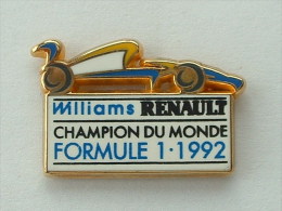 Pin´S FORMULE 1 -  WILLIAMS RENAULT - CHAMPION DU MONDE 1992 - A.B - F1