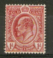 GOLD COAST 1908 1d SG 70 MOUNTED MINT Cat £10 - Gold Coast (...-1957)