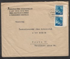 C00105 - Czechoslovakia (1945) Cerveny Kostelec ("nationalized" Postage Postmark - German Text Removed!) - Storia Postale