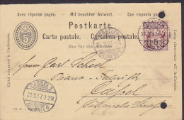 Switzerland Postkarte Carte Postale Cartolina Postale ST. GALLEN Filiale BFF 1897 To CASSEL Germany (2 Scans) - Briefe U. Dokumente