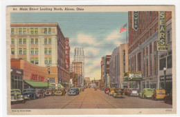 Main Street Sears Department Store Cars Akron Ohio 1947 Postcard - Akron