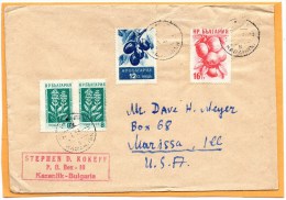 Bulgaria 1958 Cover Mailed To USA - Covers & Documents
