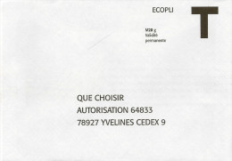 Enveloppe Réponse T Pour La Revue Que Choisir - Cartes/Enveloppes Réponse T