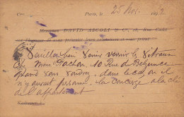 France Postal Stationery Ganzsache Entier Allegorie Private Print DAVIS ASCOLI, PARIS R. Bleue 1892 (2 Scans) - Enteros Privados
