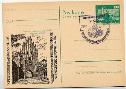DDR P79-9-82 C183 Postkarte PRIVATER ZUDRUCK Stargarder Tor Neubrandenburg Sost. 1982 - Cartes Postales Privées - Oblitérées