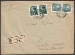 BuM0942 - Böhmen Und Mähren (1943) Kauth - Kout Na Sumave / Prag 55 - Praha 55 (R-letter) Tariff: 4,20K - Briefe U. Dokumente