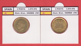 SPANIEN   1 PESETA  1.975 #76  Aluminium-Bronze  KM#806   Stempelglanz  T-DL-9364 Alem. - 1 Peseta