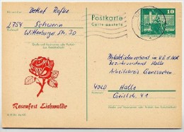 DDR P79-26a-82 C195-a Postkarte PRIVATER ZUDRUCK Rosenfest Eichwalde Gelaufen 1983 - Private Postcards - Used