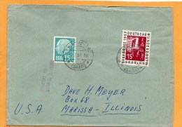 Saar 1957 Cover Mailed To USA - Brieven En Documenten