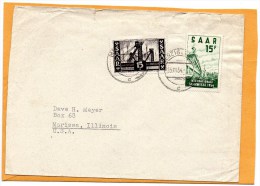 Saar 1954 Cover Mailed To USA - Briefe U. Dokumente