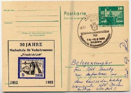 DDR P79-36-82 C201 Postkarte PRIVATER ZUDRUCK Verkehrswesen Dresden Belegexemplar 1982 - Cartes Postales Privées - Oblitérées