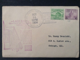 US, 1934 FDC - Last Day-Century Of Progress Exposition, Chicago Oct. 31 1934 - 1851-1940