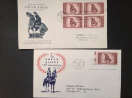 US, 1948 FDCs (x2) - The Rough Riders-50th Anniversary 1898-1948 First Day Of Issue - 1941-1950