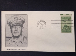 US, 1945 FDC -  V-J DAY, WORLD WAR II-New Emperor Of Japan - 1941-1950