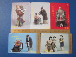 Tianjin City Tamura Phonecard, Painted ClayFigure Craftmanship,set Of 8,mint,issued In 1994,see Descripetion - Chine