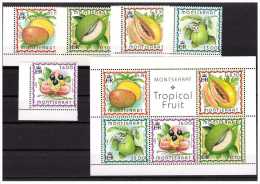 MONTSERRAT 1999 Fruits 5 Values + S/s Michel 1095-99+Bl.82 MNH - Montserrat