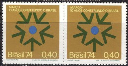 BRASIL - Anniv. The Military Putsch - Pair - **MNH - 1974 - Unused Stamps