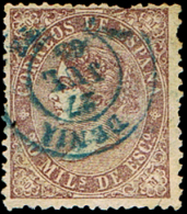 ALICANTE - EDI O 98 - MATASELLOS FECHADOR T. II \"DENIA\" (AZUL) - Used Stamps