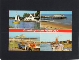 45467   Regno  Unito,  Greetings  From  Norfolk,Horning Ferry-Great Yarmouth-Cromer -Stacey,  NV(scritta) - Autres & Non Classés