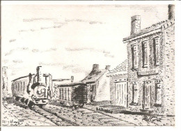 STEENVOORDE  LA GARE Dessin Au Fusain De Michel D'HAUDT - Steenvoorde