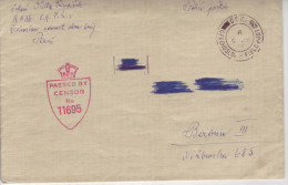 1945 6.6 Czechoslovak Field Post Cancel And UK Censor On Env. From Pilsen - Storia Postale