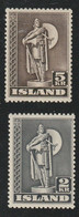 ZIslN229a+230a - RARE  -- ISLANDE  -- Les  2  Excellents  TIMBRES  N° 186a + 187a (YT)  Neufs**  --  Statue De Karlsefni - Unused Stamps