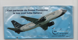 Alt469 Promozionale Salvietta Blu Express Aereo Avion Fly Compagnia Aerea Airline Compagnie Aérienne Roma Fiumicino FCO - Regalos