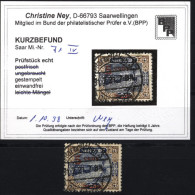 Saar,71,IV,o,Befund - Used Stamps