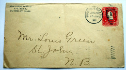 USA 1905 - 2 Cents-Postal Stationary To St. John N.B. Fr Waverley 1905 - Storia Postale