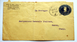 USA 1904 - 5 Cents-Postal Stationary To Genova From New York 1904 - Cartas & Documentos